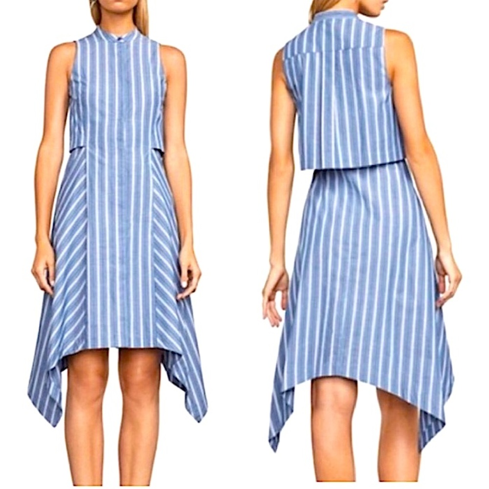 BCBG “Calypso” striped midi dress